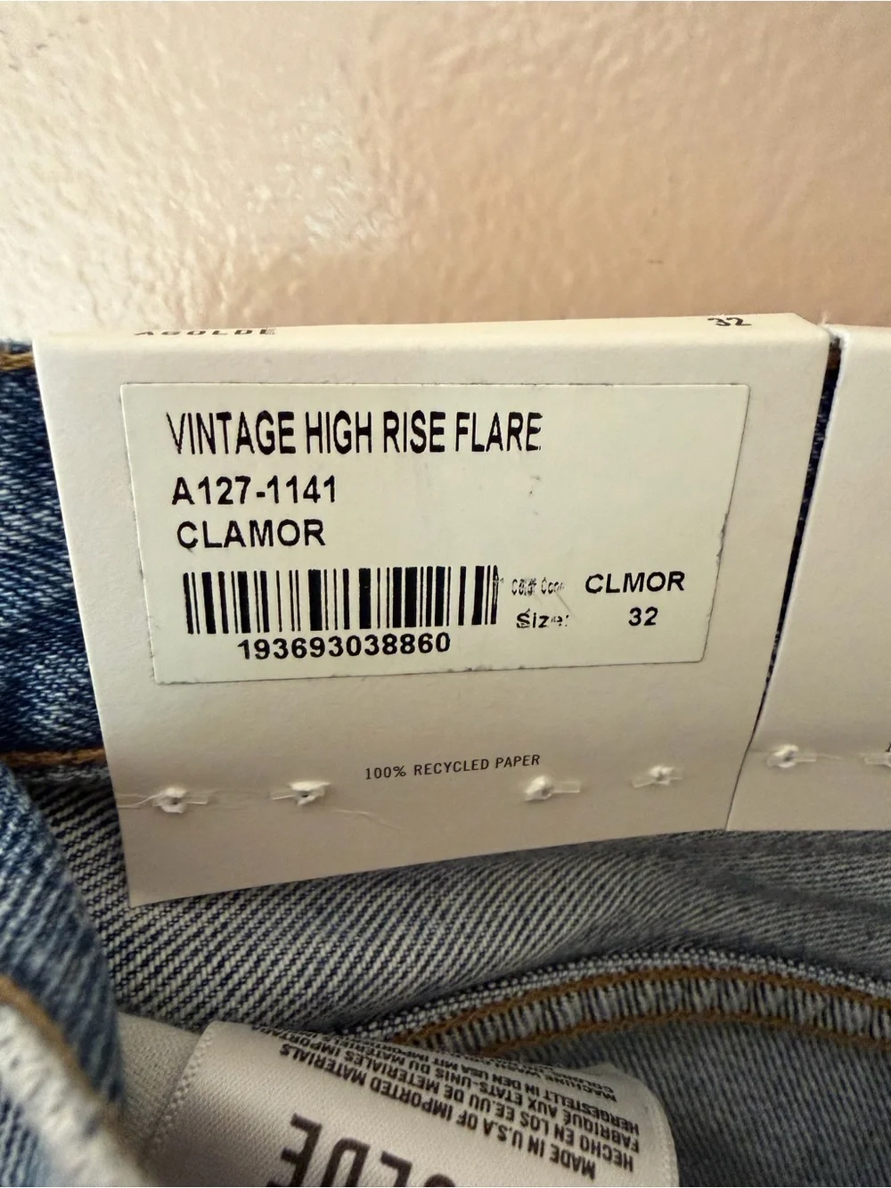 Agolde Vintage High Rise Flares Light Wash Women's blue Jeans clamor FWRD 32